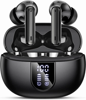 Wireless Earbuds, Bluetooth 5.3 Headphones 40Hrs Playtime Deep Bass Stereo in-Ear Earbud, LED Power Display, Call Noise Canceling Headphones with Mic, IP7 Waterproof Earphones for IOS Android Black wireless earbuds,Bluetooth earphones,true wireless stereo,