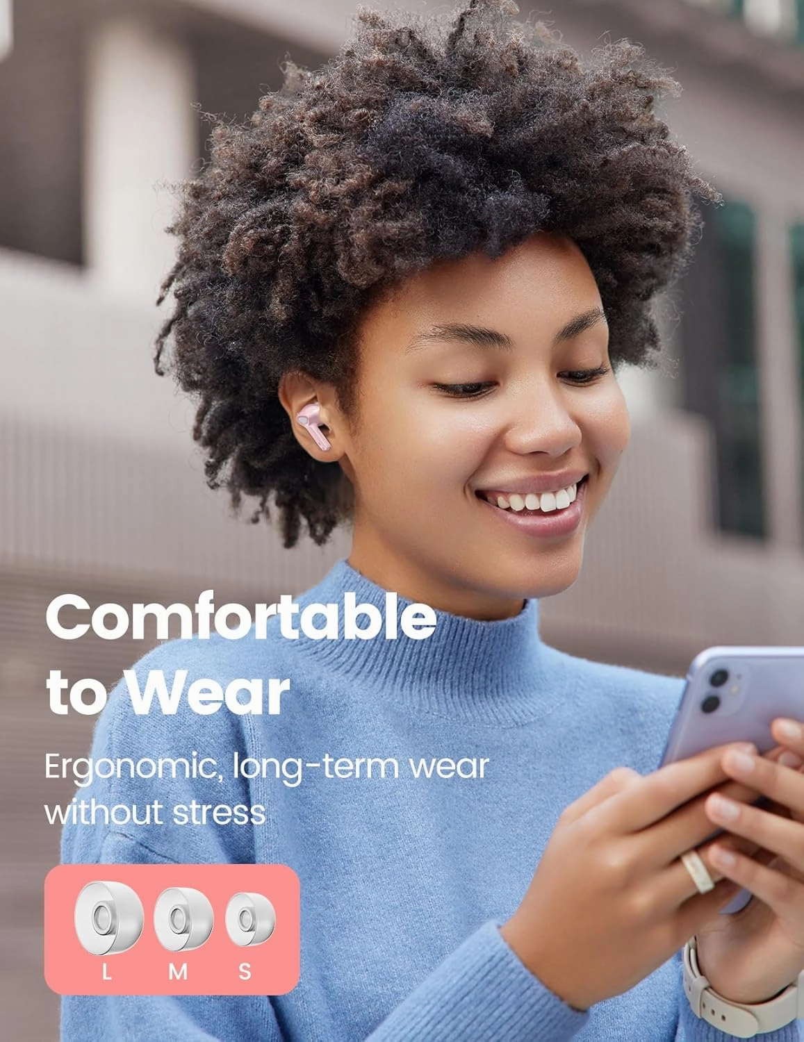 Wireless Earbuds Bluetooth 5.3 Headphones 50H Playtime Deep Bass Stereo Ear Buds with Mic IPX7 Waterproof Comfort Lightweight in Ear Earphones for Pad Android/iOS Phones Gifts for Women Men