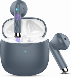 Wireless Earbuds, Bluetooth 5.3 Headphones in Ear with Noise Cancelling Mic, Bluetooth Earbuds Stereo Bass, IP7 Waterproof Sports Earphones, 32H Playtime USB C Charging Ear Buds Gray for Android iOS wireless earbuds,Bluetooth earphones,true wireless stereo