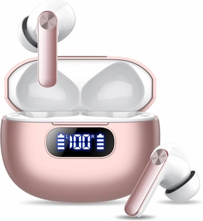 Wireless Earbuds, Bluetooth 5.3 Headphones LED Power Display, 2025 New Wireless Earphones, 4 ENC Noise Cancelling Mic, HiFi Stereo, 48H Playtime Mini Case IP7 Waterproof for iOS Android TWS earbuds,compact wireless buds,Bluetooth ear tips,