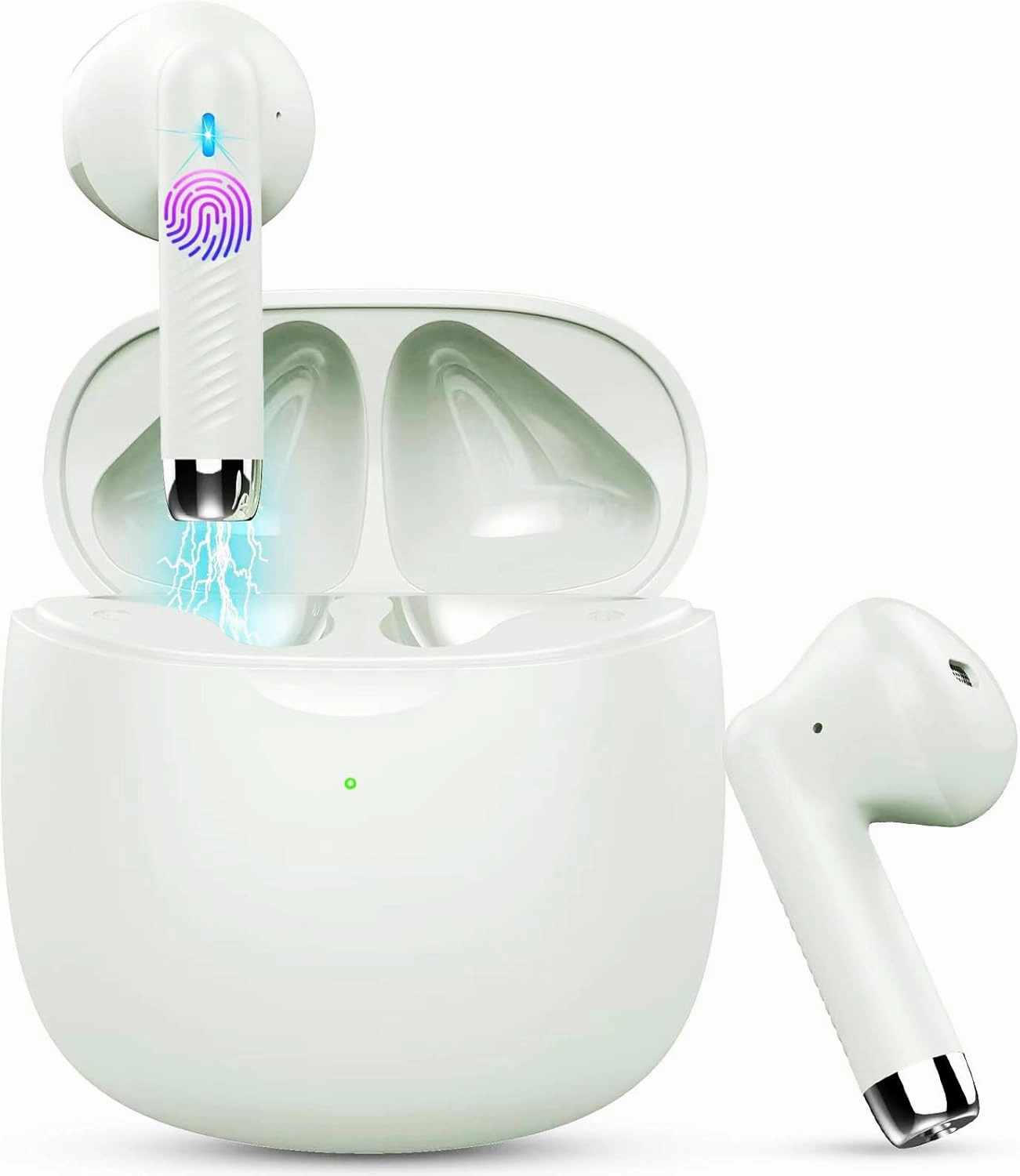 Wireless Earbuds, Bluetooth 5.4 Earbuds Stereo Bass, Bluetooth Headphones in Ear Noise Cancelling Mic, Earphones IP7 Waterproof Sports, 32H Playtime USB C Charging Case Green Ear Buds for Android iOS wireless earbuds,Bluetooth earphones,true wireless stere