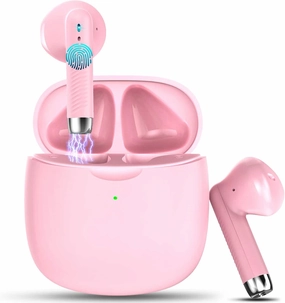 Wireless Earbuds, Bluetooth 5.4 Earbuds Stereo Bass, Bluetooth Headphones in Ear Noise Cancelling Mic, Earphones IP7 Waterproof Sports, 32H Playtime USB C Charging Case Pink Ear Buds for Android iOS wireless earbuds,Bluetooth earphones,true wireless stereo