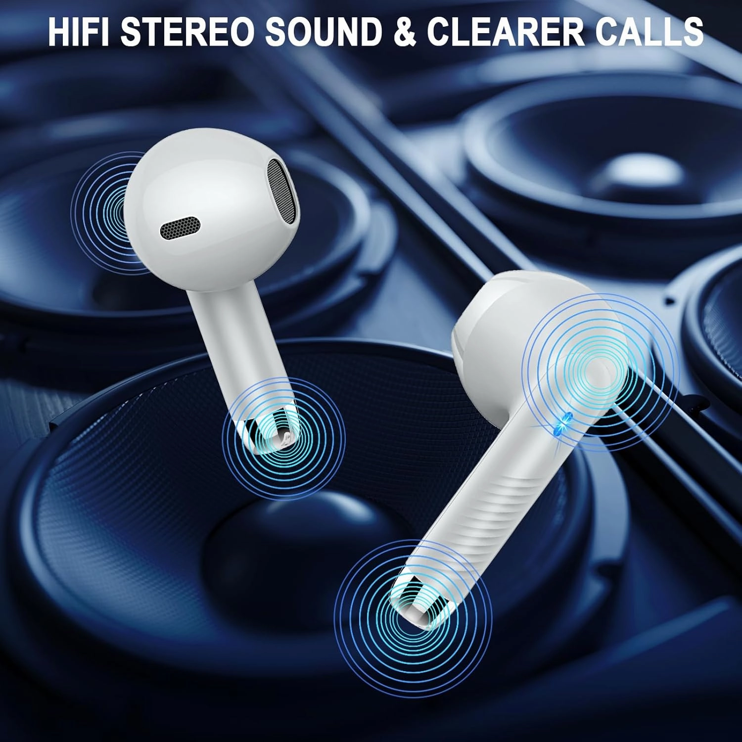 Wireless Earbuds, Bluetooth 5.4 Earbuds Stereo Bass, Bluetooth Headphones in Ear Noise Cancelling Mic, Sports Earphones IP7 Waterproof USB C, 40H Playtime Mini Charging Case Ear Buds for Android iOS