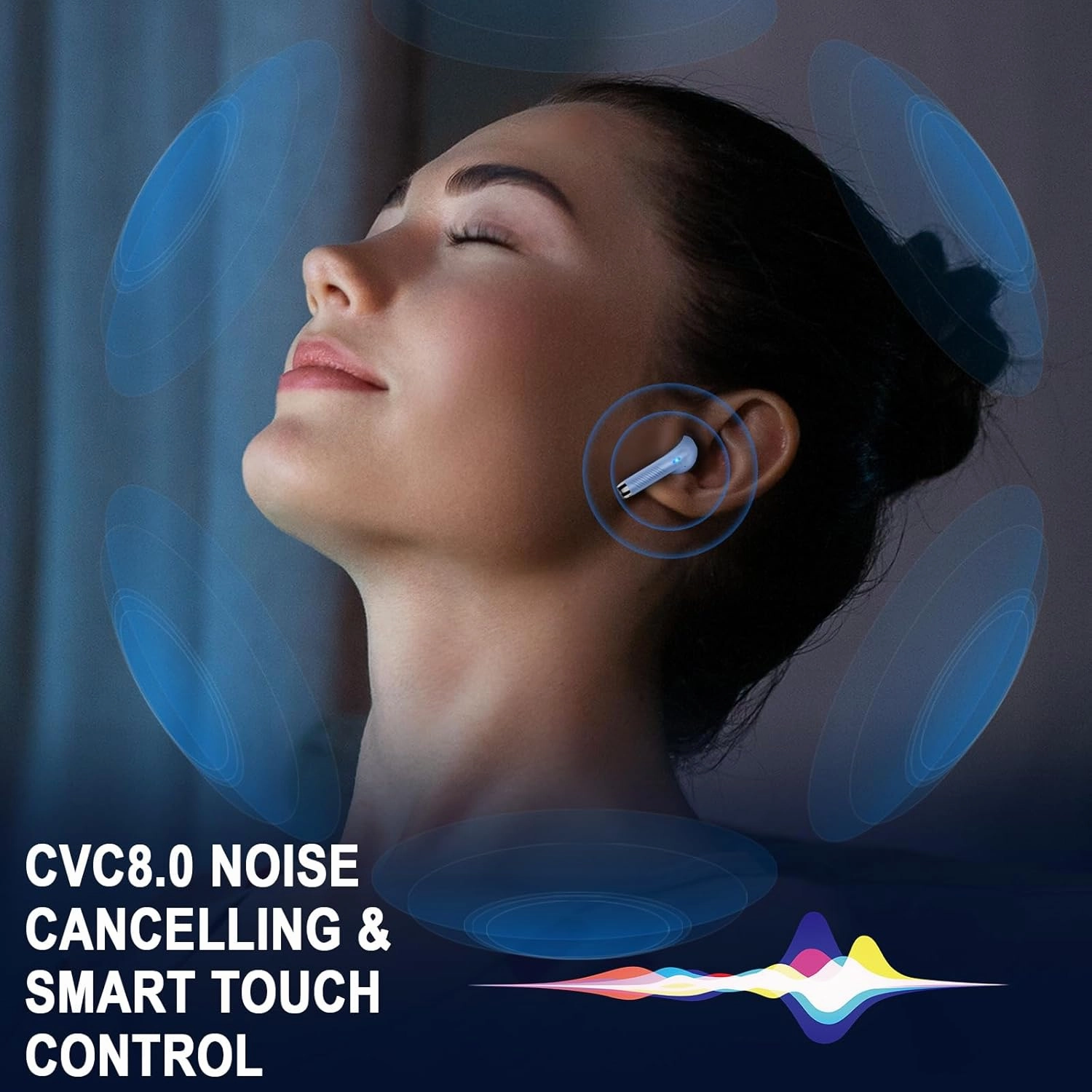 Wireless Earbuds, Bluetooth 5.4 Earbuds USB C Stereo Bass, Bluetooth Headphones in Ear Noise Cancelling Mic, Sports Earphones IP7 Waterproof, 40H Playtime Mini Charging Case Ear Buds for Android iOS
