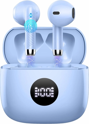 Wireless Earbuds, Bluetooth 5.4 Earbuds USB C Stereo Bass, Bluetooth Headphones in Ear Noise Cancelling Mic, Sports Earphones IP7 Waterproof, 40H Playtime Mini Charging Case Ear Buds for Android iOS TWS earbuds,compact wireless buds,Bluetooth ear tips,