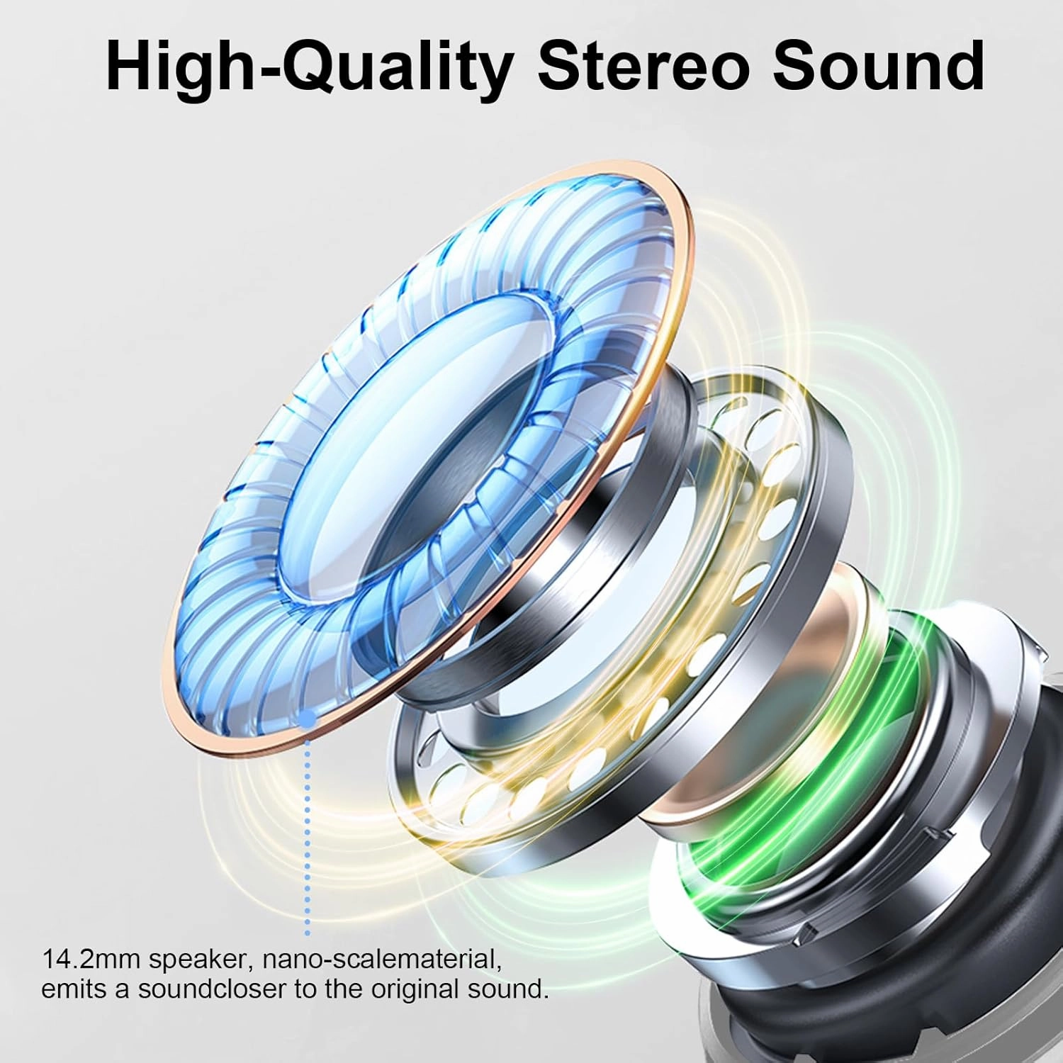 Wireless Earbuds Bluetooth 5.4 Headphones, 2025 Hi-Fi Stereo Bass Ear Buds, 4 ENC Noise Cancelling Mic 36Hrs USB-C in-Ear Earphones IP7 Waterproof Sport Workout for Laptop Pad Android iOS Phone, Grey