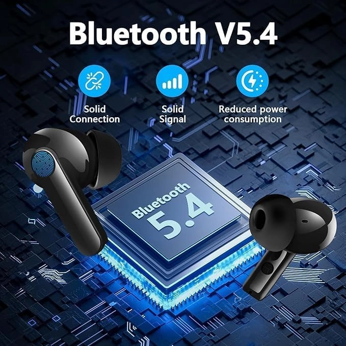 Wireless Earbuds Bluetooth 5.4 Headphones, 2025 Hi-Fi Stereo Bass Ear Buds, 4 ENC Noise Cancelling Mic 48Hrs in-Ear Earphones IPX7 Waterproof Sport Workout for Laptop Pad Android iOS Phone RUNNING