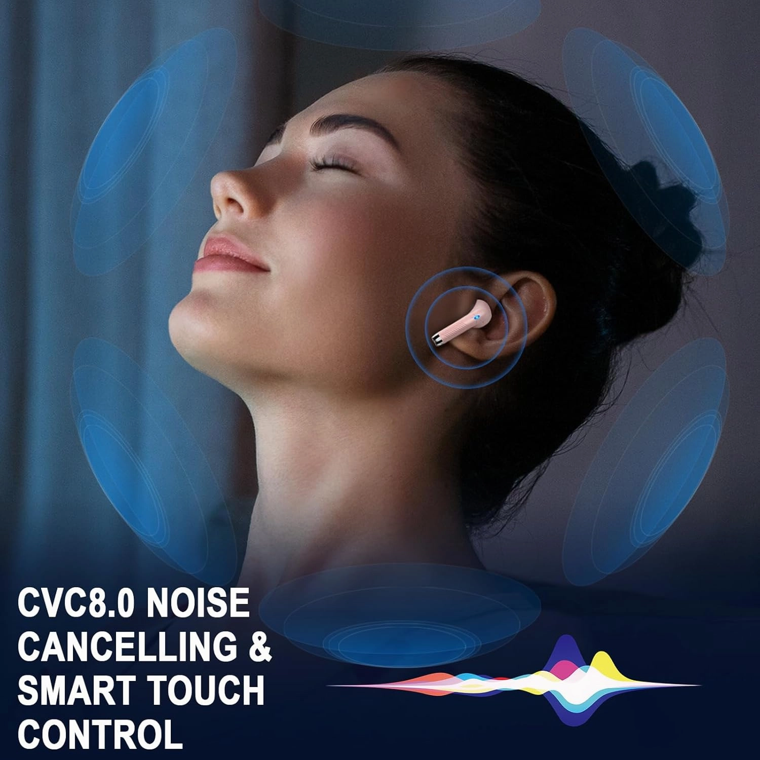 Wireless Earbuds, Bluetooth 5.4 Headphones HiFi Stereo, in Ear Earphones with 4 ENC Noise Cancelling Mics, IP7 Waterproof Headset with USB C Charging, 40H Playback Ear Buds with Mini Case LED Display