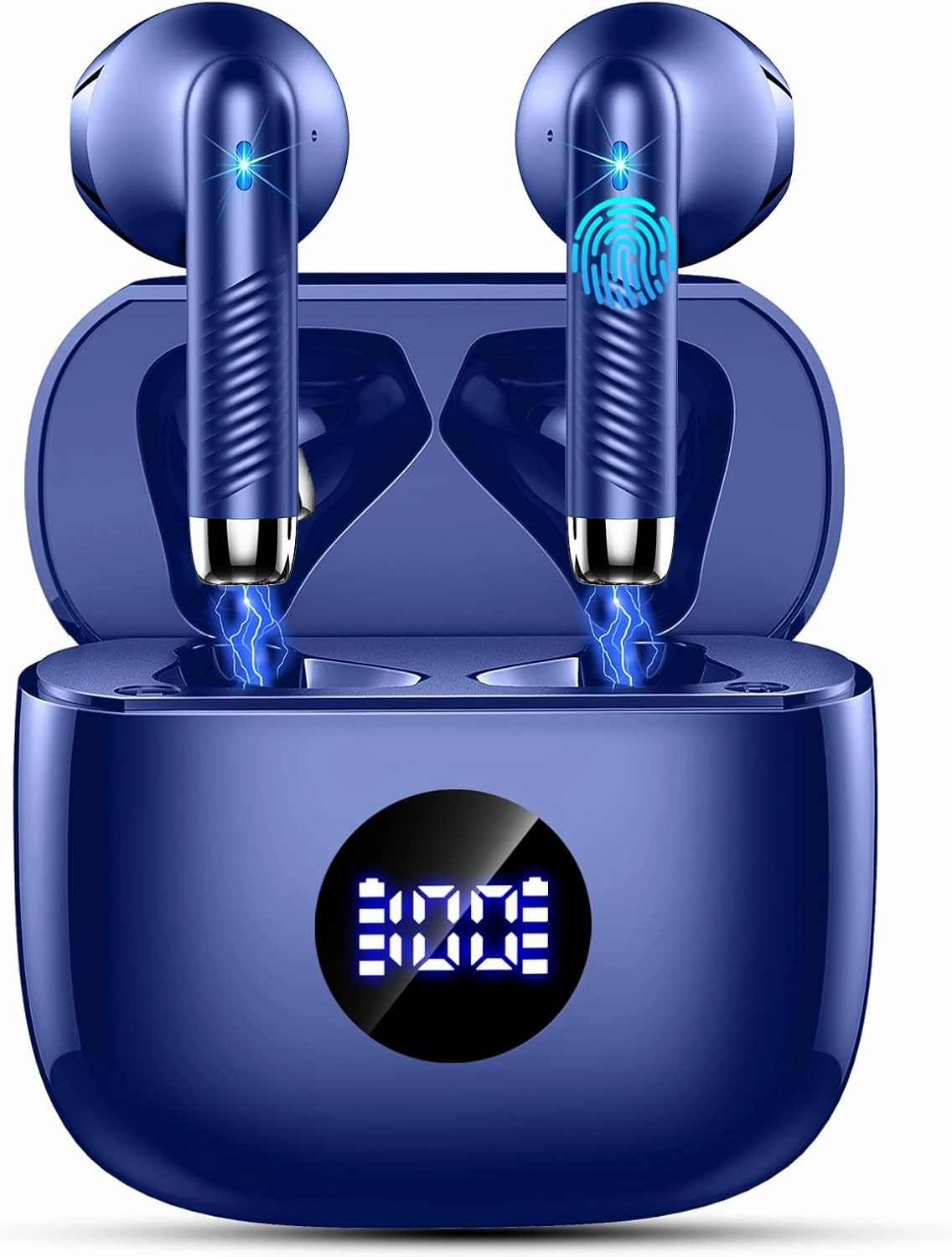 Wireless Earbuds, Bluetooth 5.4 Headphones HiFi Stereo, in Ear Earphones with LED Display 4 ENC Noise Cancelling Mics, 40H Playback Ear Buds with Mini Case, IP7 Waterproof Headset with USB C Charging TWS earbuds,compact wireless buds,Bluetooth ear tips,