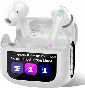 Wireless Earbuds, Bluetooth 5.4 Headphones Multi-Function Touch Screen with 5 EQ Modes, 48H Ear Buds Bass Stereo with ANC Noise Cancelling/Transparency Mode, IPX7 Bluetooth Earbuds, Ivory White wireless earbuds,Bluetooth earphones,true wireless stereo,