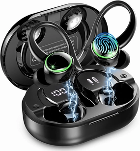 Wireless Earbuds, Bluetooth 5.4 Headphones Sports, 50H Playback Over-Ear buds with ENC Noise Cancelling Mic, Deep Bass Fitness Earphones with Earhooks, IP7 Waterproof Headset for Running Workout Gym wireless earbuds,Bluetooth earphones,true wireless stereo