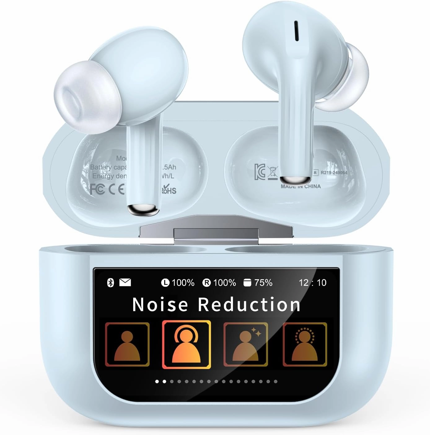 Wireless Earbuds, Bluetooth Earbuds 5.4 Headphones LED Touch Screen with 5 EQ Modes, 48H Headphones Wireless Noise with ANC Noise Cancelling, Deep Bass Stereo for Laptop, Android/iOS, Pad wireless earbuds,Bluetooth earphones,true wireless stereo,