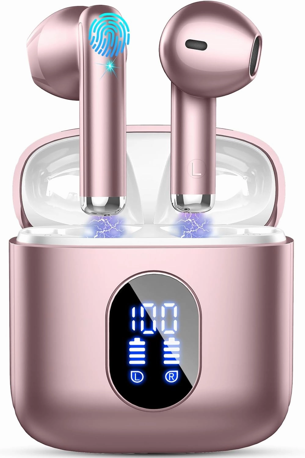 Wireless Earbuds Bluetooth Earbuds Hi-Fi Stereo, 2024 Ear Buds with 4 ENC Mics, 3g Mini Bluetooth Headphones in Ear, 30H USB-C LED Charging Case, IP7 Waterproof Wireless Earphones for Android iOS wireless earbuds,Bluetooth earphones,true wireless stereo,