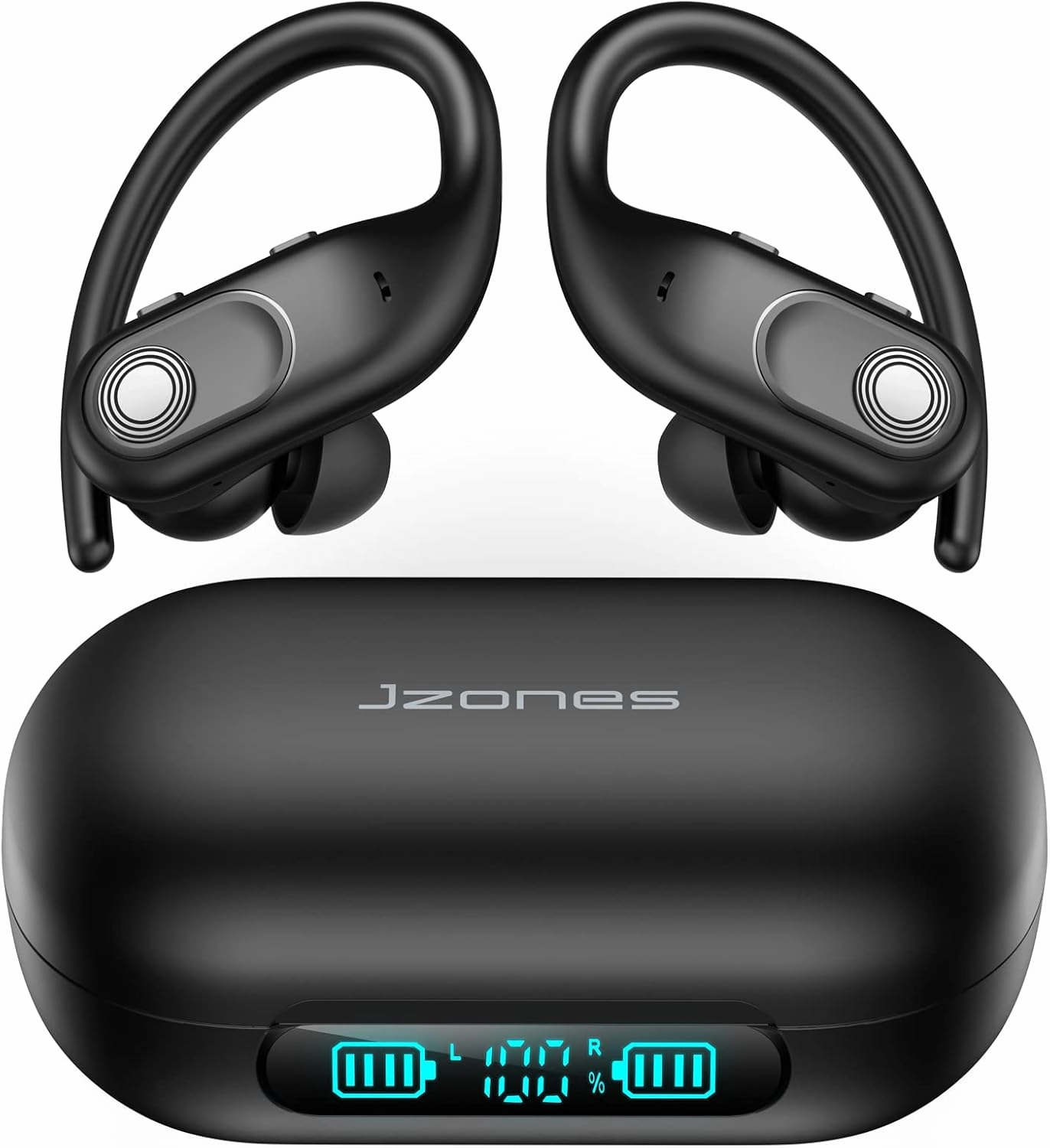 Wireless Earbuds Bluetooth Headphones 130Hrs Playtime with 2500mAh Wireless Charging Case LED Diaplay Hi-Fi Waterproof Over Ear Earphones for Sports Running Workout Gaming TWS earbuds,compact wireless buds,Bluetooth ear tips,