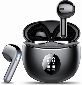 Wireless Earbuds, Bluetooth Headphones 5.4, 50H Playtime LED Display Deep Bass Ear Buds with 4 ENC Noise Cancelling Mic, IP7 Waterproof in-Ear Earphones for Phone Tablet Laptop Sports, Phantom Black wireless earbuds,Bluetooth earphones,true wireless stereo