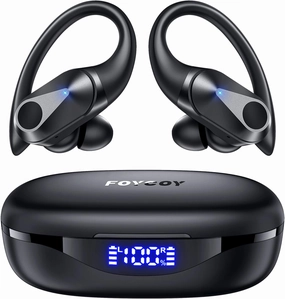 Wireless Earbuds Bluetooth Headphones 90Hrs Playtime Ear Buds IPX7 Waterproof Sports Earphones Wireless Charging Case Over-Ear Earhooks Headest TWS earbuds,compact wireless buds,Bluetooth ear tips,