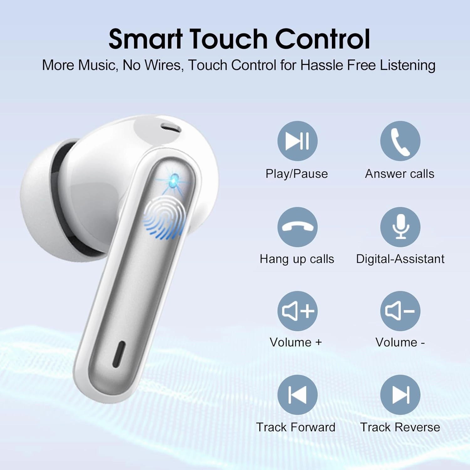 Wireless Earbuds, Bluetooth Headphones HiFi Stereo, 40H Playtime in-Ear Earbud, 2024 Bluetooth 5.3 Earbuds with LED Power Display, IP7 Waterproof Wireless Earphones Sport Headset for Android iOS