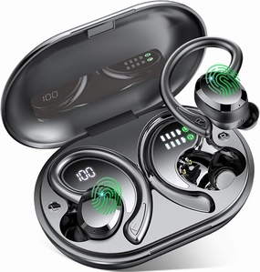 Wireless Earbuds Sport, 2025 Bluetooth 5.4 Headphones Bass Hi-Fi Stereo Over Ear Buds, 56Hrs Noise Cancelling Headset with Earhook, IP7 Waterproof Earphones Workout Running for Laptop Pad Android iOS over-ear headphones,closed back headphones,wireless stud