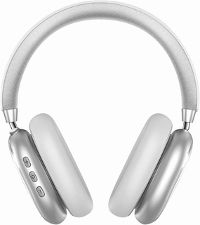 Wireless Headphones Over-Ear Bluetooth Adjustable 42 Hours of Listening Time Volume Control, Fitting in Gaming/Running/Sports Headphones for iPhone/Android/Samsung -Silver over-ear headphones,closed back headphones,wireless studio cans,