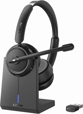Wireless Headset with Mic for Work,Bluetooth Headset with Microphone (Noise Cancelling & Mute Button)Wireless Headphones with Mic for Work from Home/Office/PC/Call Center/Computer/Laptop/Teams/Zoom noise cancelling headphones,ANC headphones,travel head