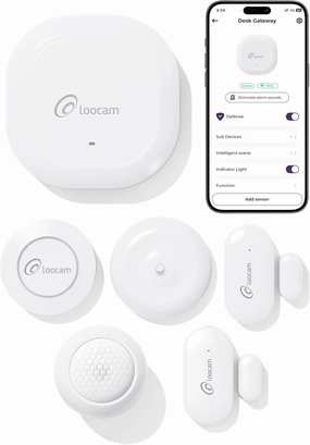 Wireless Home Security System 6 Pieces House Alarm for Apartment, 1 Smart Hub, 2 Door & Window Sensors, 1 Smart Button, 1 PIR Motion Sensor, 1 Water Leak Sensor, Alarm System for Home Security smart audio hub,voice control speaker,Alexa compatible audi