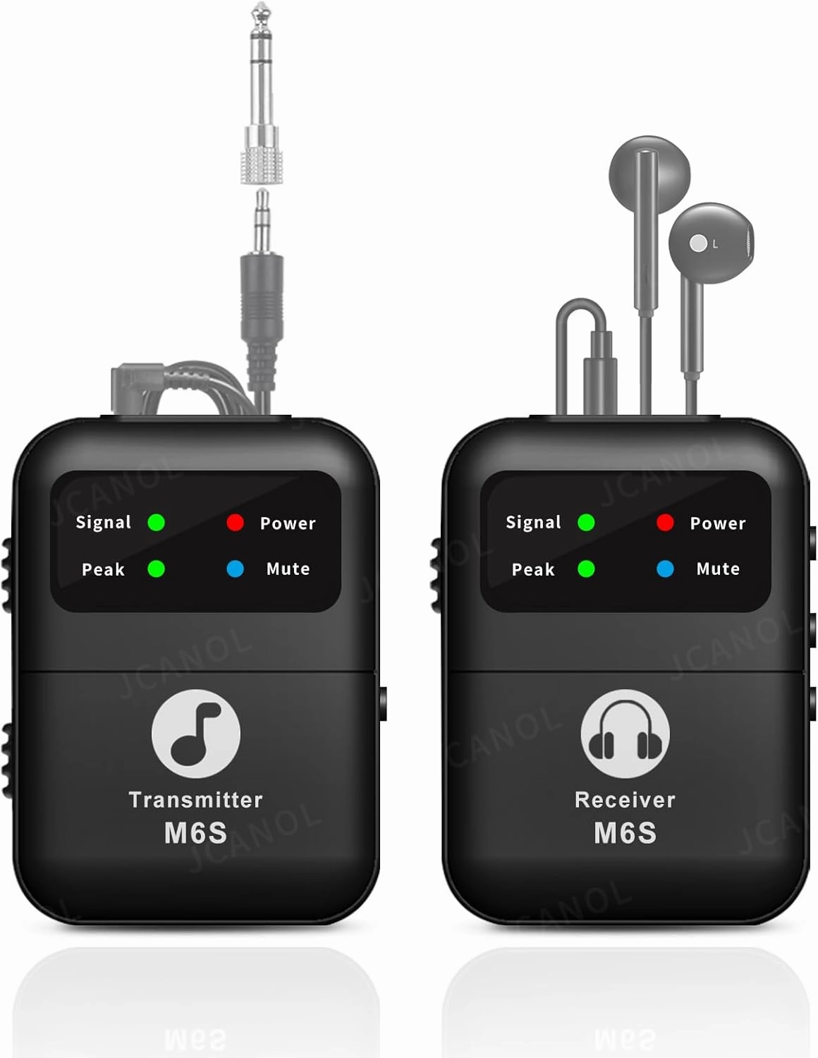 Wireless in Ear Monitor System, 2.4G Stereo Wireless IEM System with Beltpack Transmitter Receiver Auto-Pairing, 164ft for Studio, Band, Live Performance in-ear monitors,hi-fi IEMs,studio earphones,