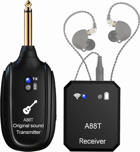 Wireless in Ear Monitor System 2.4GHz Wireless IEM System with Transmitter, Clip on Receiver Auto-Pairing in-Ear Monitoring for Studio, Guitar, DJ, Live Performance (A88T) in-ear monitors,hi-fi IEMs,studio earphones,