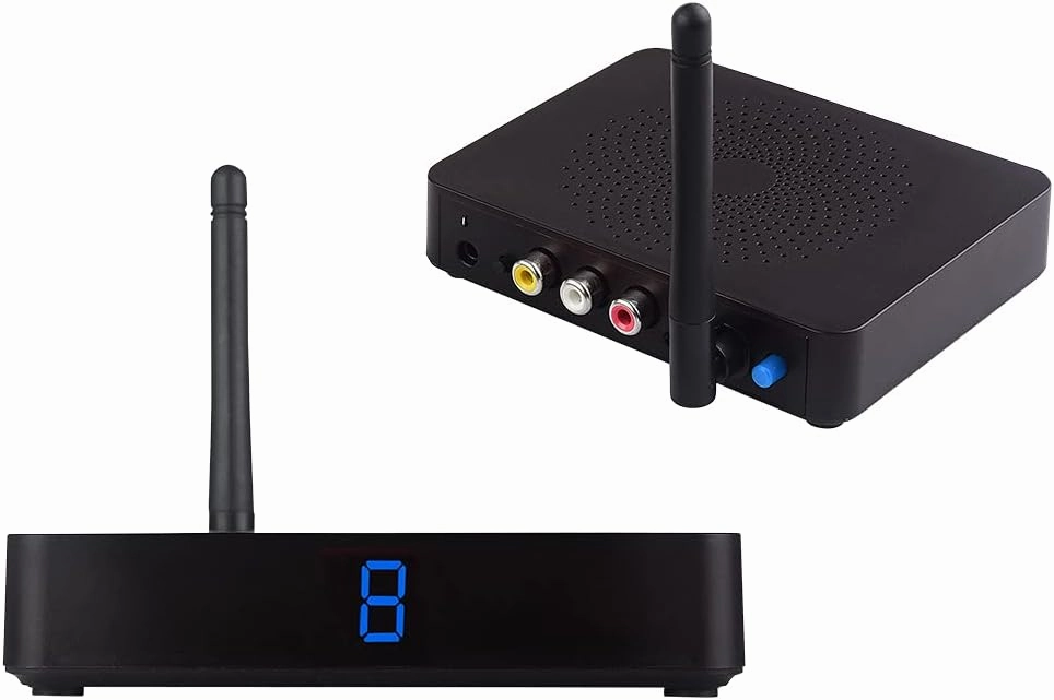 Wireless Video & Audio Transmitter and Receiver 5.8GHz 8 Channel RCA 480P Sender with IR Remote Extender for Streaming Cable, Satellite, DVD to TV Wirelessly for RCA Cable (MT-RCA50) AV receiver,surround receiver,home theater amplifier,