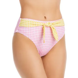Womens Checkered High Waist Swim Bottom Separates