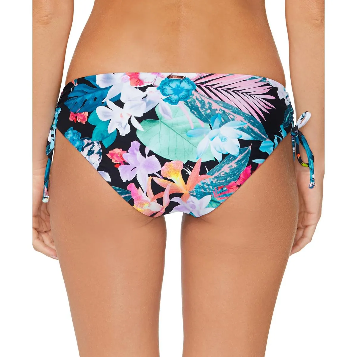 Womens Floral Side Tie Swim Bottom Separates