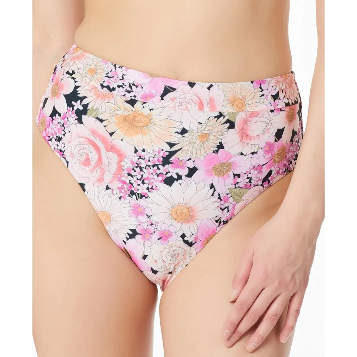 Womens High-Rise Floral Print Swim Bottom Separates
