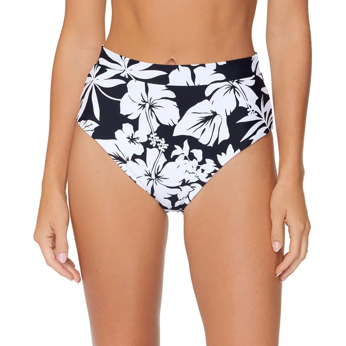 Womens High-Waist Floral Swim Bottom Separates
