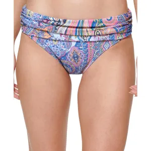 Womens Paisley Print Fold-Over Swim Bottom Separates