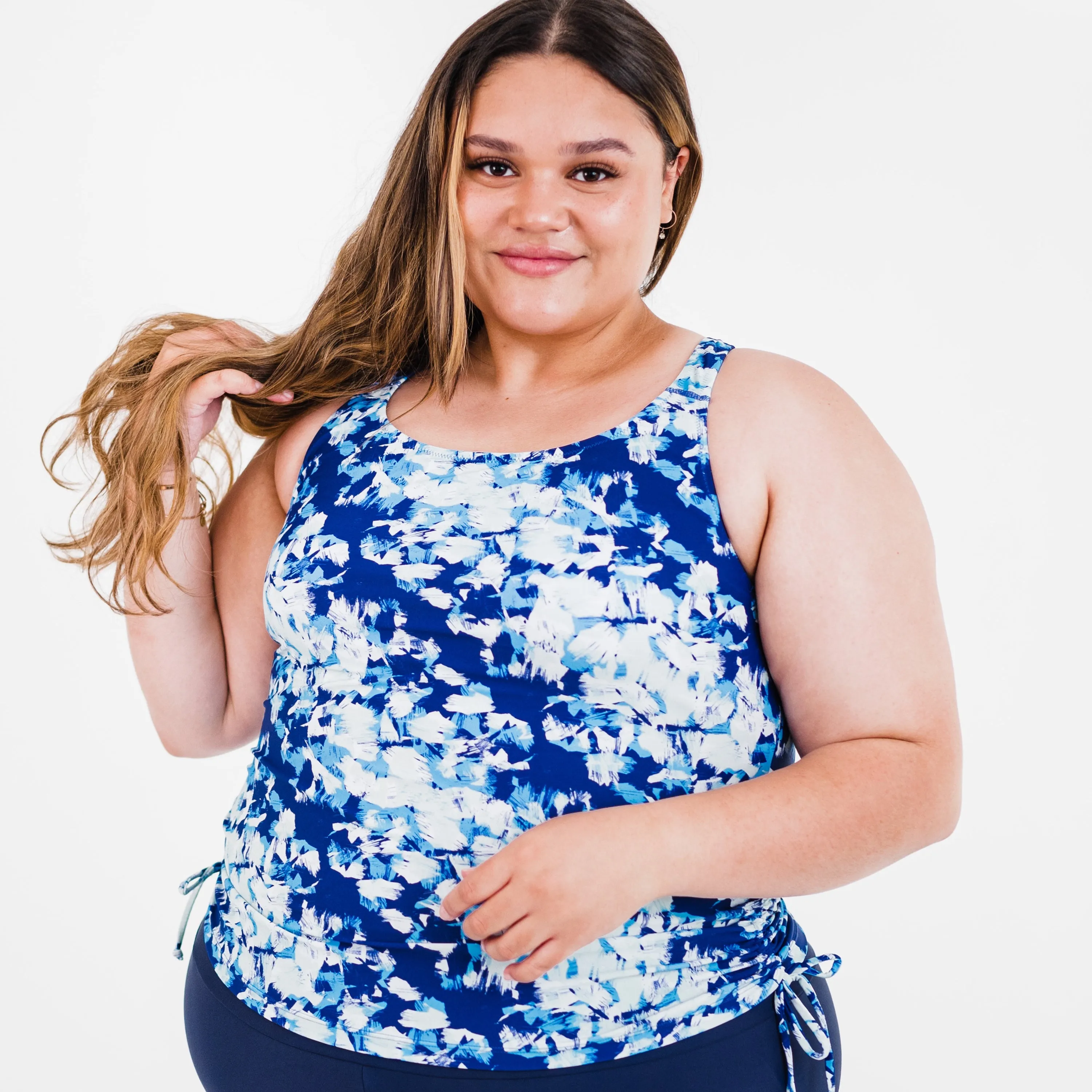 Women's Plus Maya Maya Tankini Swim Top With Removable Cups - Patterns