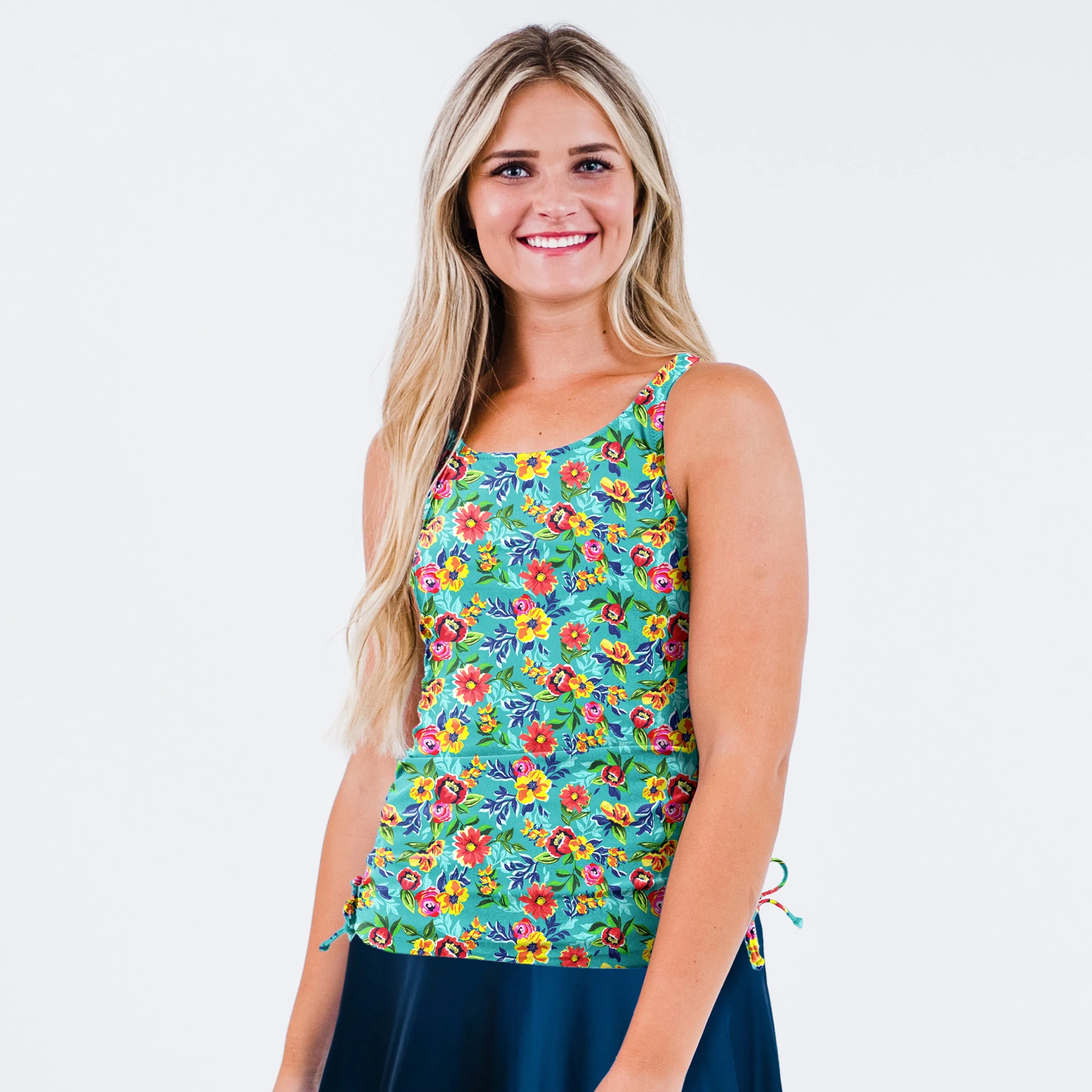 Women's Plus Maya Maya Tankini Swim Top With Removable Cups - Patterns