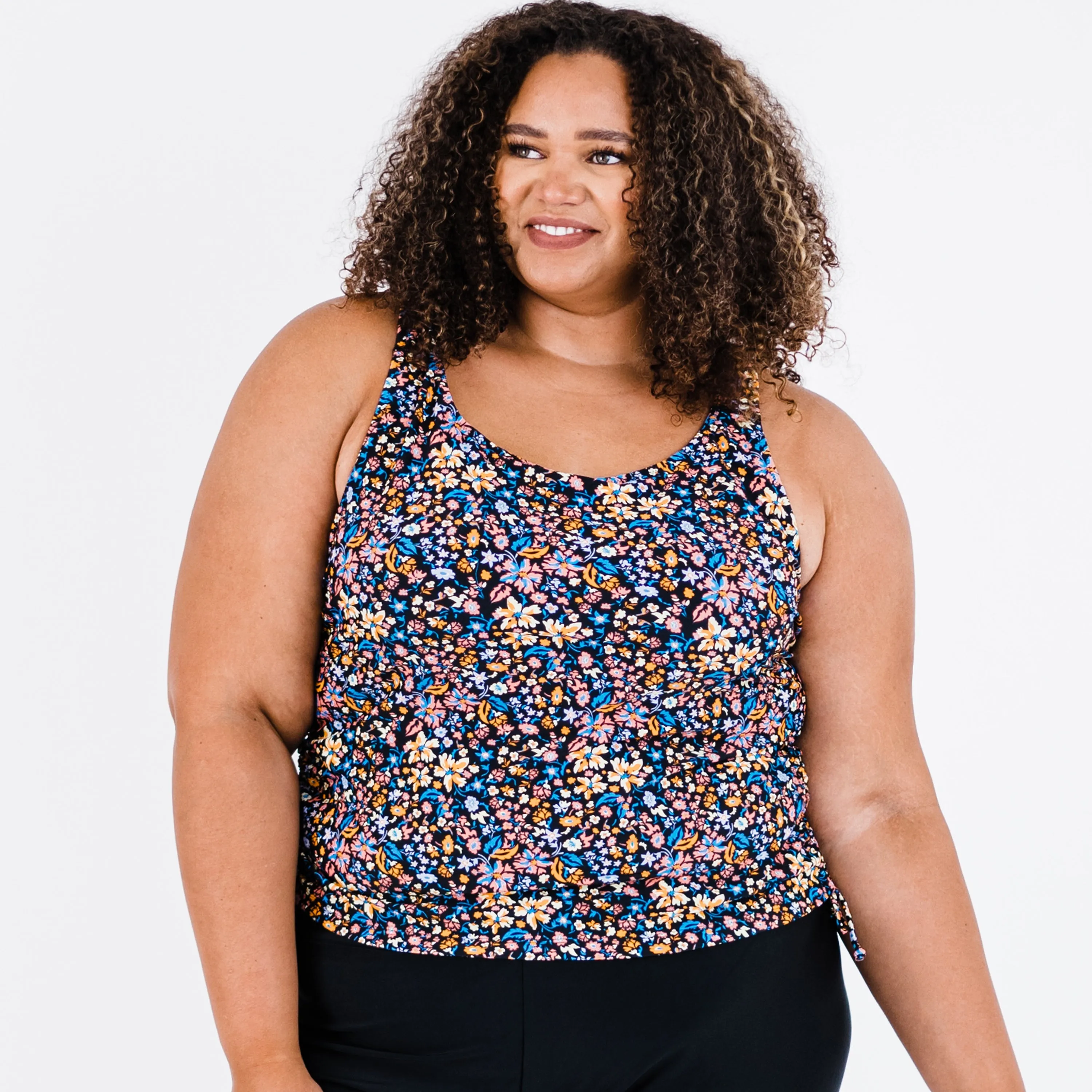 Women's Plus Maya Maya Tankini Swim Top With Removable Cups - Patterns