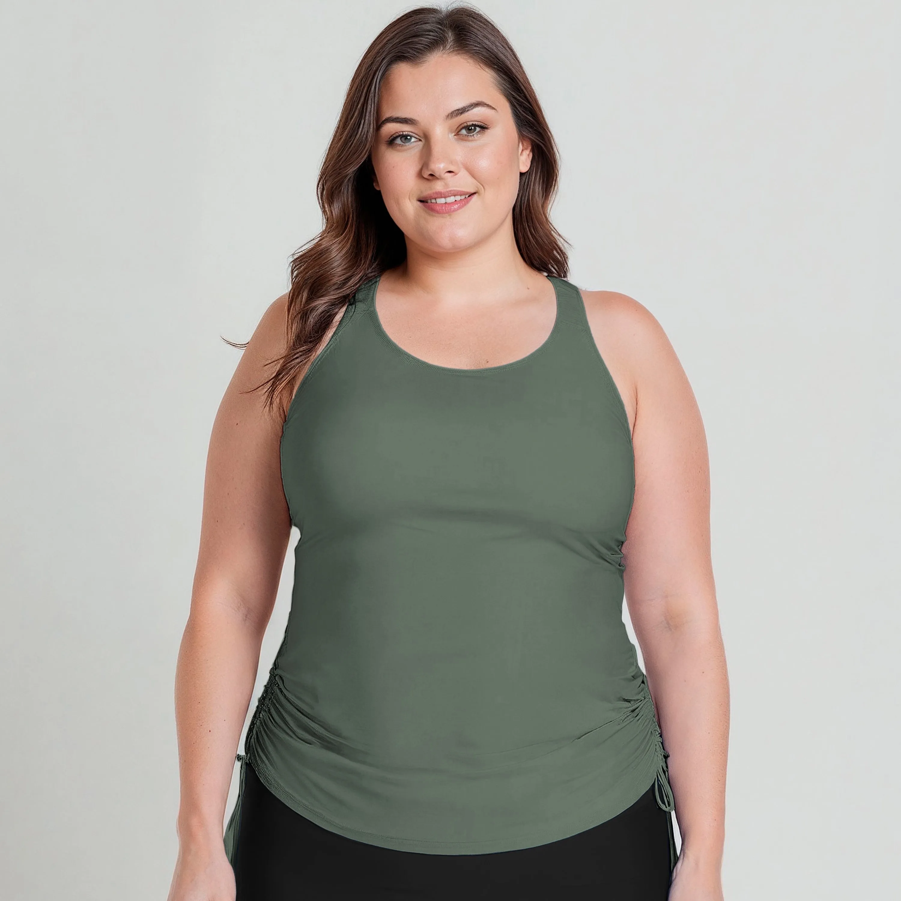 Women's Plus Maya Maya Tankini Swim Top With Removable Cups