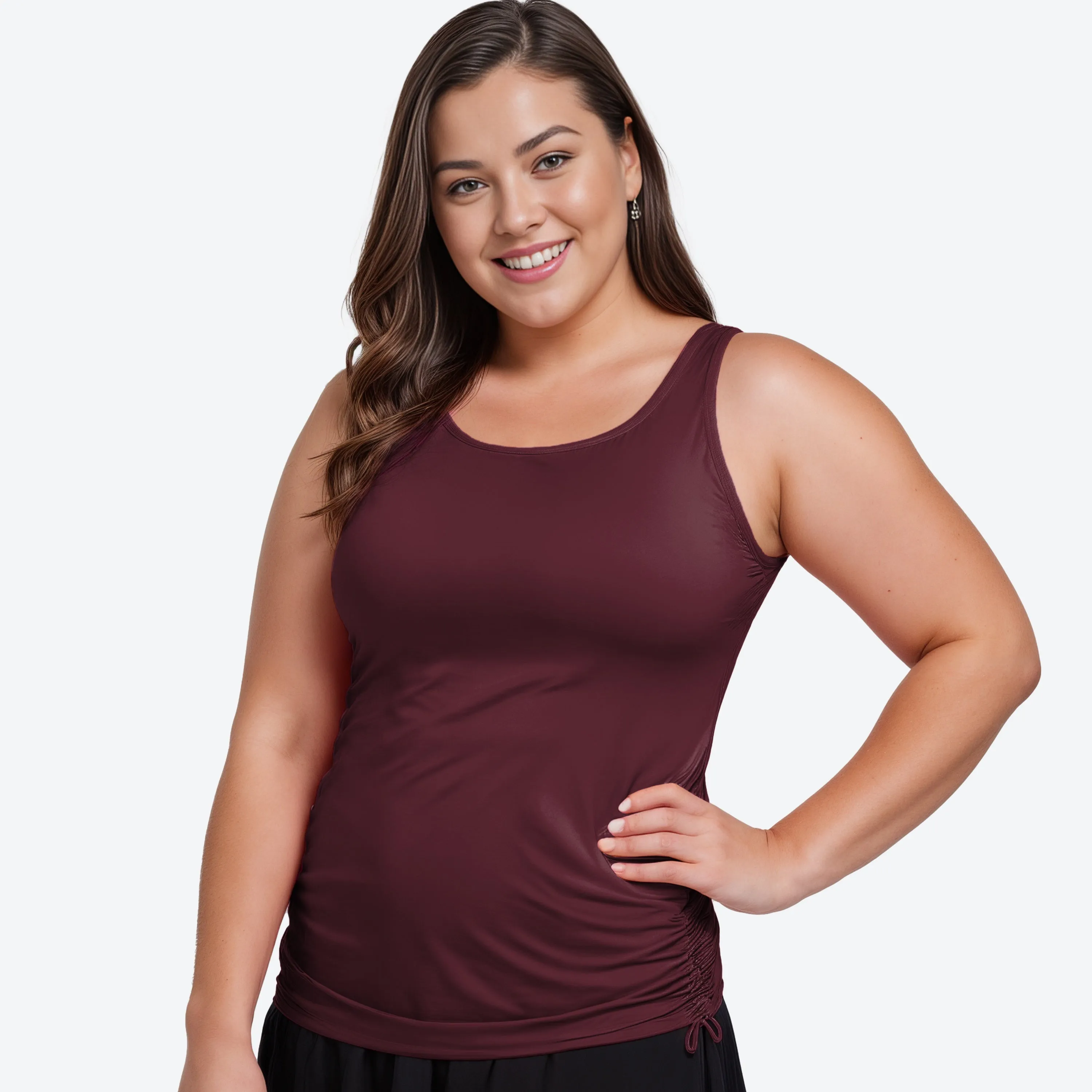 Women's Plus Maya Maya Tankini Swim Top With Removable Cups