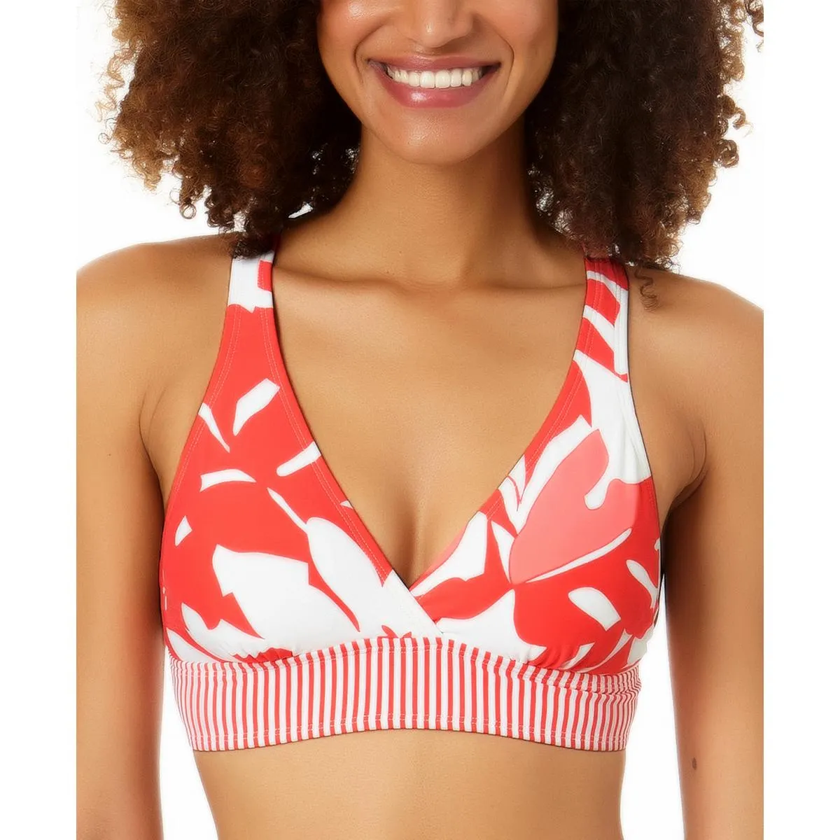 Womens Printed Banded Bikini Swim top