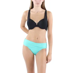 Womens Shirred Fold Over Swim Bottom Separates