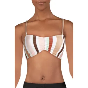 Womens Striped Beachwear Swim Top Separates