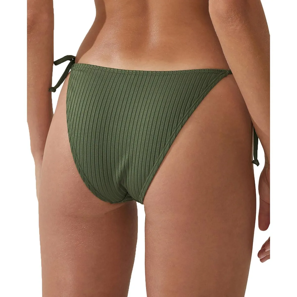 Womens Striped Side Tie Swim Bottom Separates