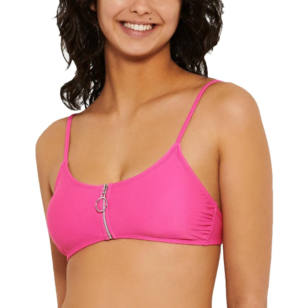 Womens Zipper Adjustable Swim Top Separates