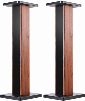 Wood Grain Speaker Stands 36 Inch Universal Floor Speaker Stand Pair Heavy Duty Hollowed Stands for Home Theater Speakers with Sand Filling Tuning Function - Pair speaker stands,monitor stands,floor speaker holders,