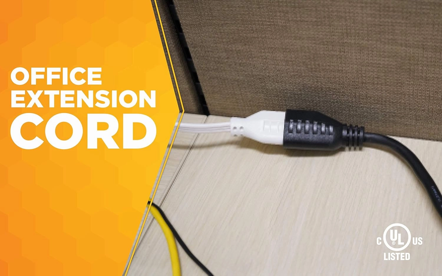 Woods Light Duty Extension Cord, 25Ft, 16 Gauge, 3 Conductor, Office Cord, SJTW, Black, 5601