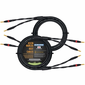 WORLDS BEST CABLES 8 Foot - Canare 4S11  Audiophile Grade - HiFi Star-Quad Speaker Cable Pair with Eminence Gold Banana Connectors speaker cable,audio wire,hi-fi speaker cord,