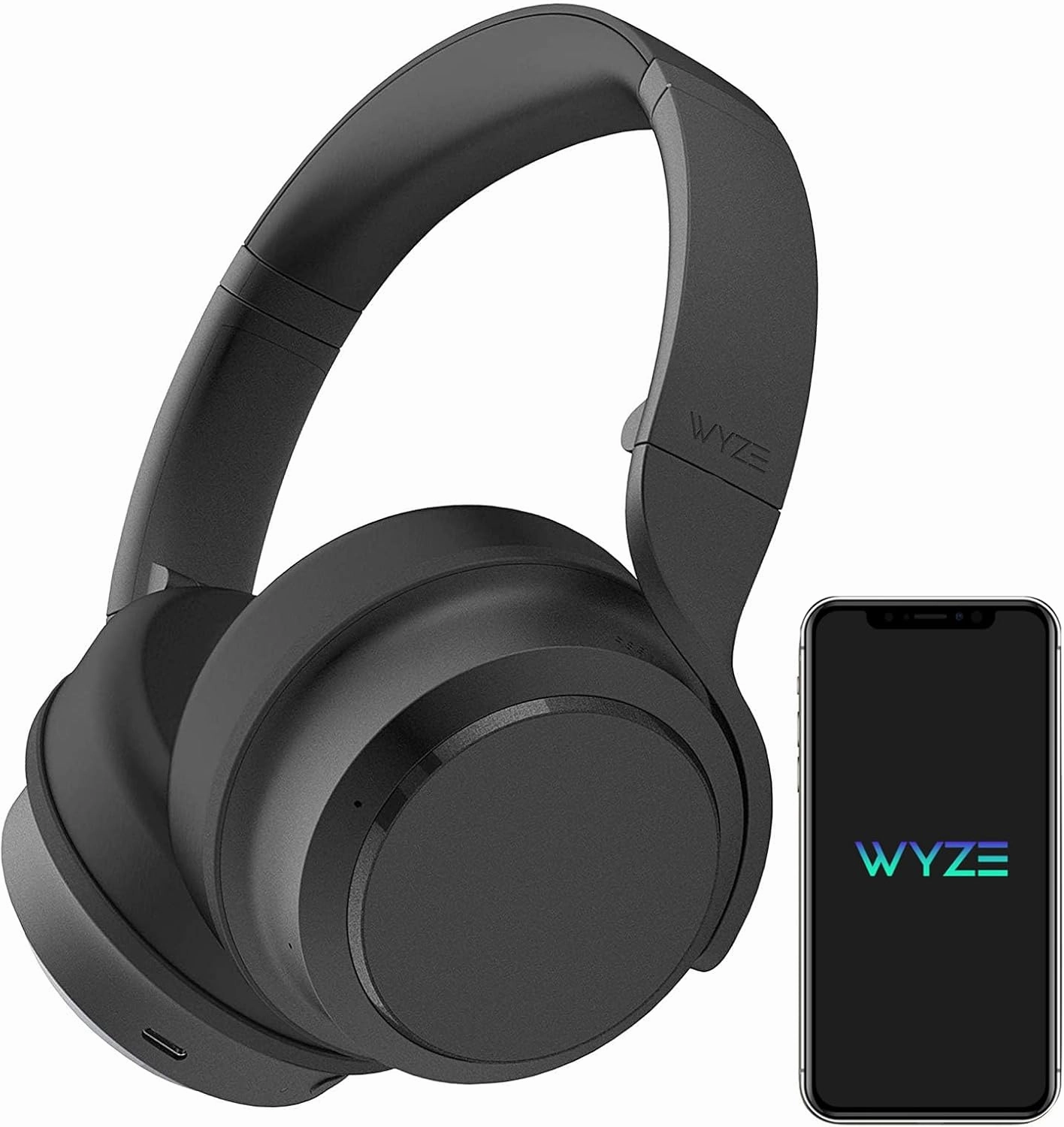 Wyze Headphones Noise Cancelling, Wireless Over Ear Bluetooth Headphones with Mic, Alexa Built-in, HiFi Sound, Transparency Mode for Travel Home Office, Custom EQ via Wyze App noise cancelling headphones,ANC headphones,travel headphones,