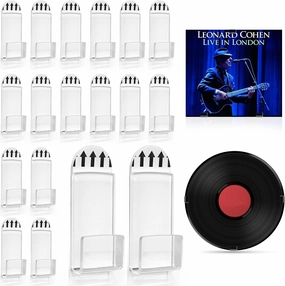 XANGNIER Vinyl Record Wall Mount Display Shelf No Drill,18 Pcs Self Adhesive Clear Acrylic Vinyl Record Album Wall Storage Hangers Holder for Bedroom Living Room Home Office Decoration-Single LP vinyl storage,record holder,LP organizer,