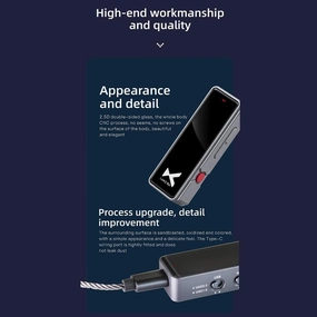 xDuoo Link2 Bal MAX USB DAC & Balanced Headphone amp 270mW CS43131*2 chip 3.5 4.4 Dual Headphone Output Mini Audio Amp PCM 32bit/384kHz DSD256 Professional Audio Player Hi-Res Earphone Amp(Grey) hi-res portable player,digital audio player,DAP lossless,