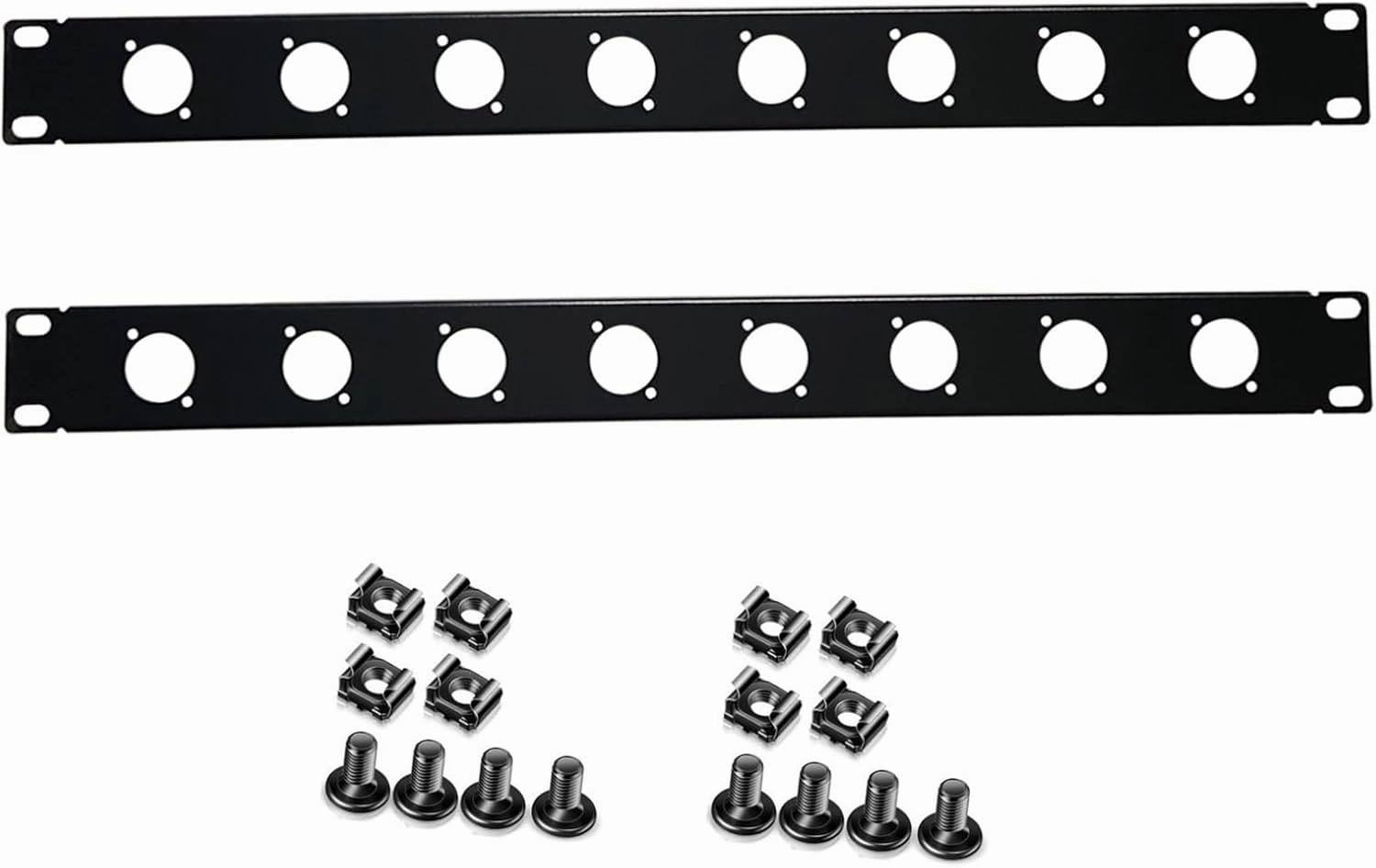 XLR HDMI Audio Rack Mount Panel, 1U D-Series Punched Metal HDMI Rack Mount Connectors for 19" Enclosure Server Computer Equipment Studio (8 Port, 1U) audio rack,hi-fi component stand,media shelf,